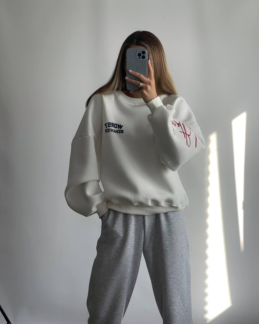 Світшот на флісі для милих дам "Трьохнитка".Розміри: 42-46, фото 1