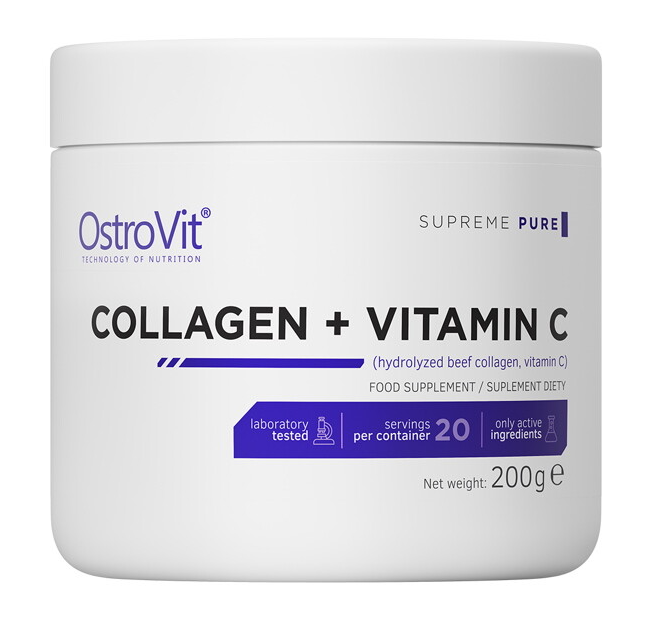 Колаген з вітаміном C OstroVit Collagen + Vitamin C без аромату 200 г