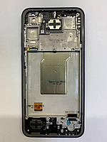 Дисплей для Samsung A35 5G (A356) із сенсором чорний + рамка, Amoled сервісний оригінал GH82-34224A