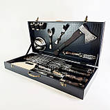 Набір для шашлику подарунковий у шкіряній коробці Зубр 2.0 ELIT BS69, фото 4