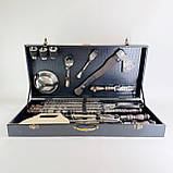 Набір для шашлику подарунковий у шкіряній коробці Зубр 2.0 ELIT BS69, фото 10