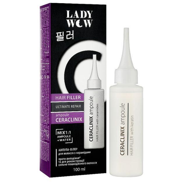 Ампула-філер для волосся з керамідами Lady Wow Hair Filler Ceraclinix Ampoule 100ml, фото 1