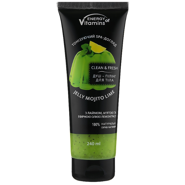 Душ-пілінг для тіла Energy of Vitamins Мохіто лайм із м"ятою Jelly Mojito Lime 240ml, фото 1