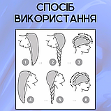 Рушник для голови з гудзиком копюшон для ванної сушки бані сауни пляжа басеіну Hechpro сіре (158), фото 8