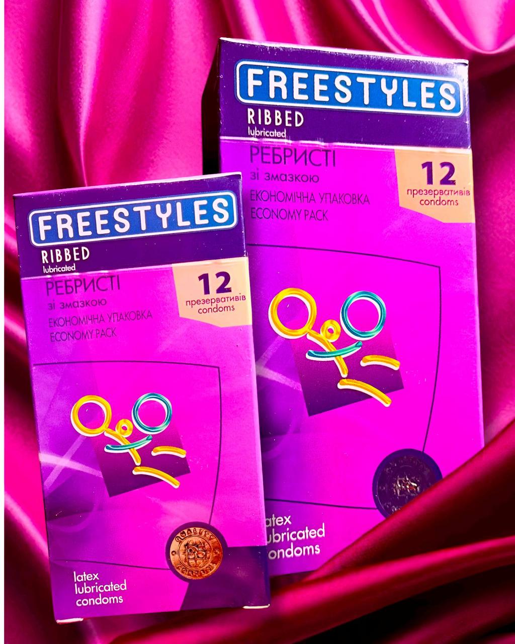 Ребристі презервативи латексні для сексу FREESTYLES №12 Ribbed / Презервативи з ребристою структурою 12шт/уп, фото 1