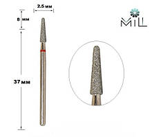 Бор Насадка алмазна Конус куполоподібний 2.5 мм червона Mill