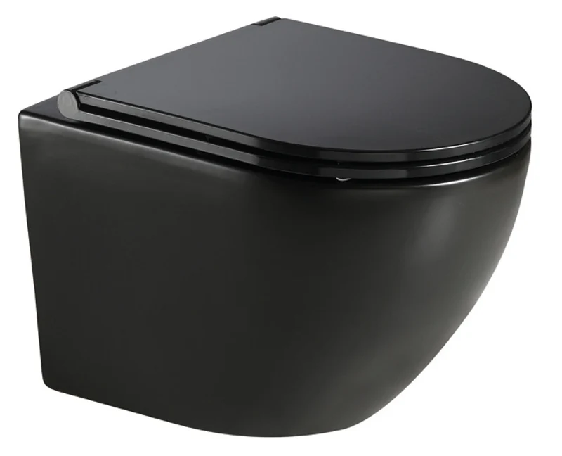 Унітаз підвісний Mixxus Premium Ellipse-0303-R Black 520x365x360mm, система змиву RIMLESS (MP6464), фото 1