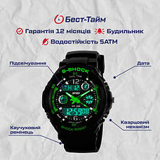 Чоловічий годинник Skmei S-Shock Green 0931 лідер продажу, фото 5