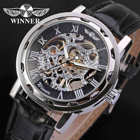 Жіночий механічний годинник Winner Black II, фото 1