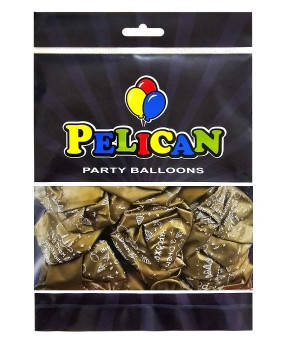 Кульки Pelican латексні 12" (30 см) "З Днем народження, гірлянда" хром золото 5-стр 50 шт 824053 KNZ, фото 1