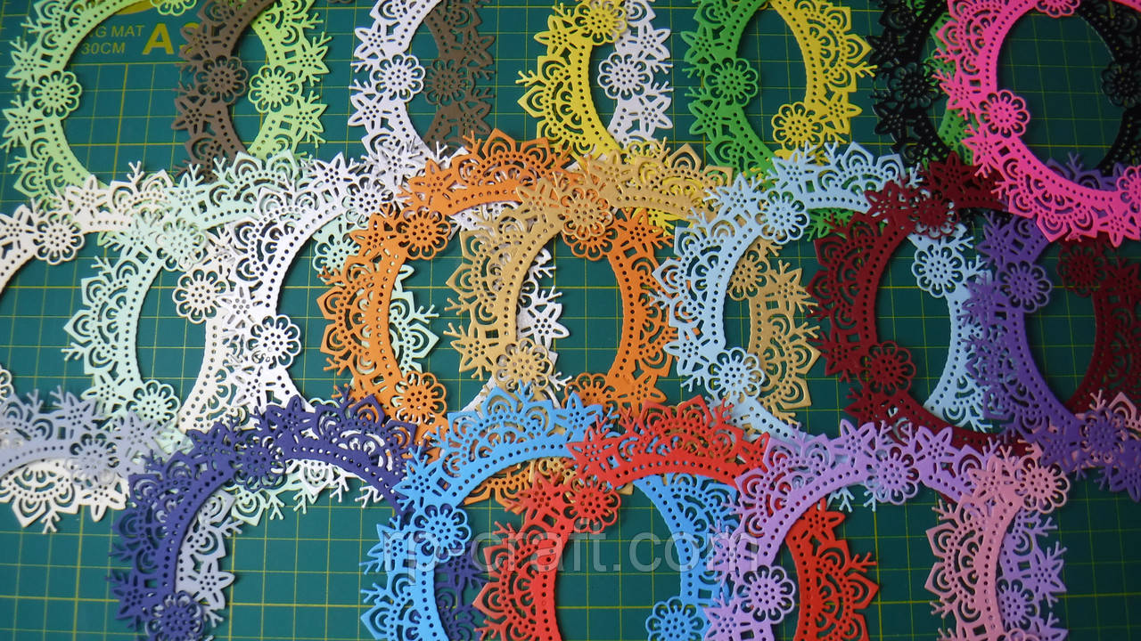 Вирубування з паперу та картону. Вінок квітковий, 120х120 мм, фото 1