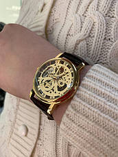 Жіночий механічний годинник Winner Gold Brown, фото 3
