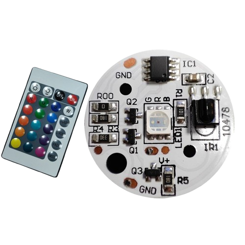 Світлодіодний LED-модуль 3Вт, 31мм AC220В плата для ремонту ламп 3Вт, 7 кольорів + пульт керування