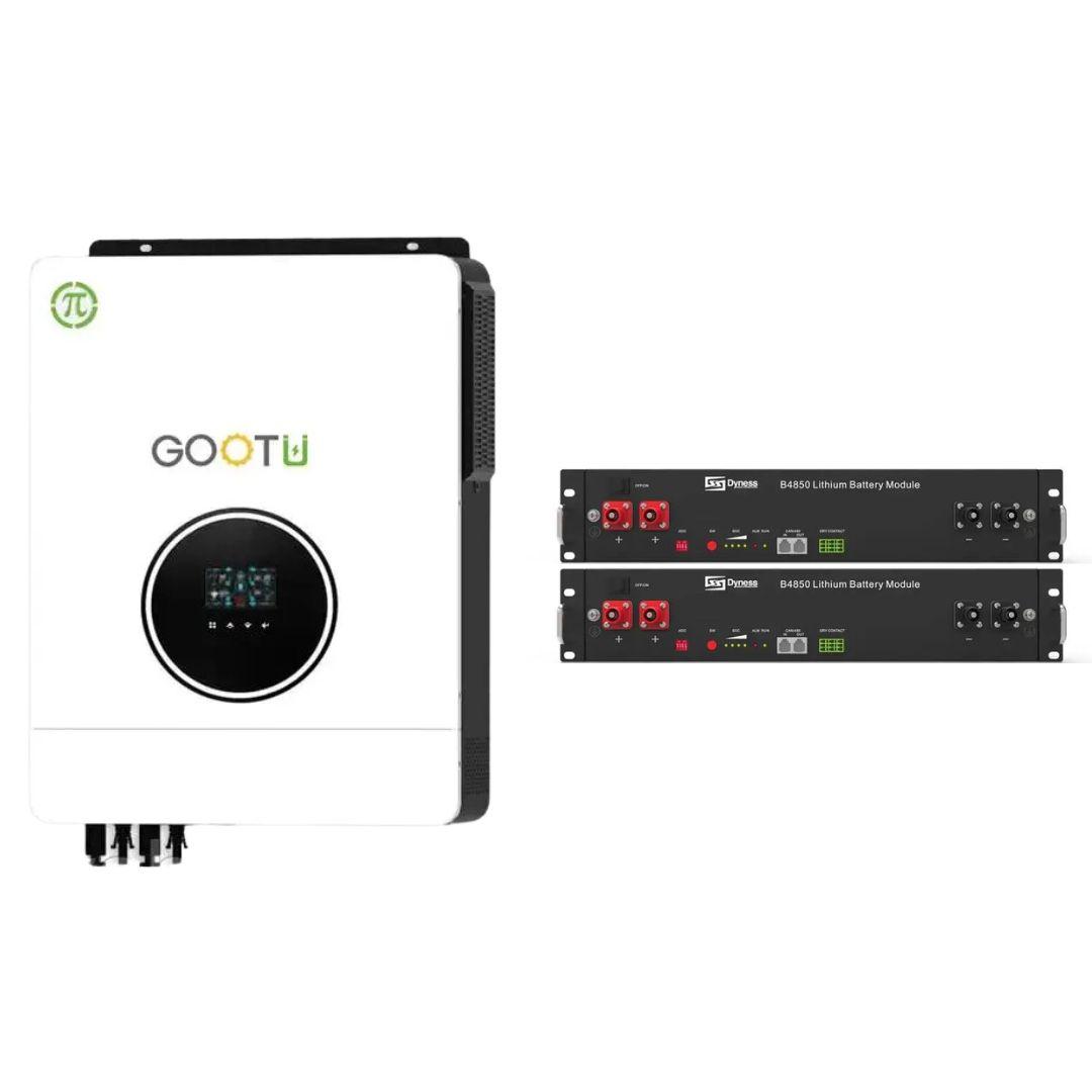 10,2 кВт інвертор Gootu 48В + 2 акумулятори Dyness B4850 комплект резервного живлення