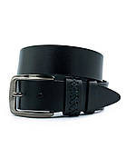 Шкіряний чоловічий ремінь Weatro 3,8 х 105-120 см Чорний wtro-ua-38k-0035, фото 3