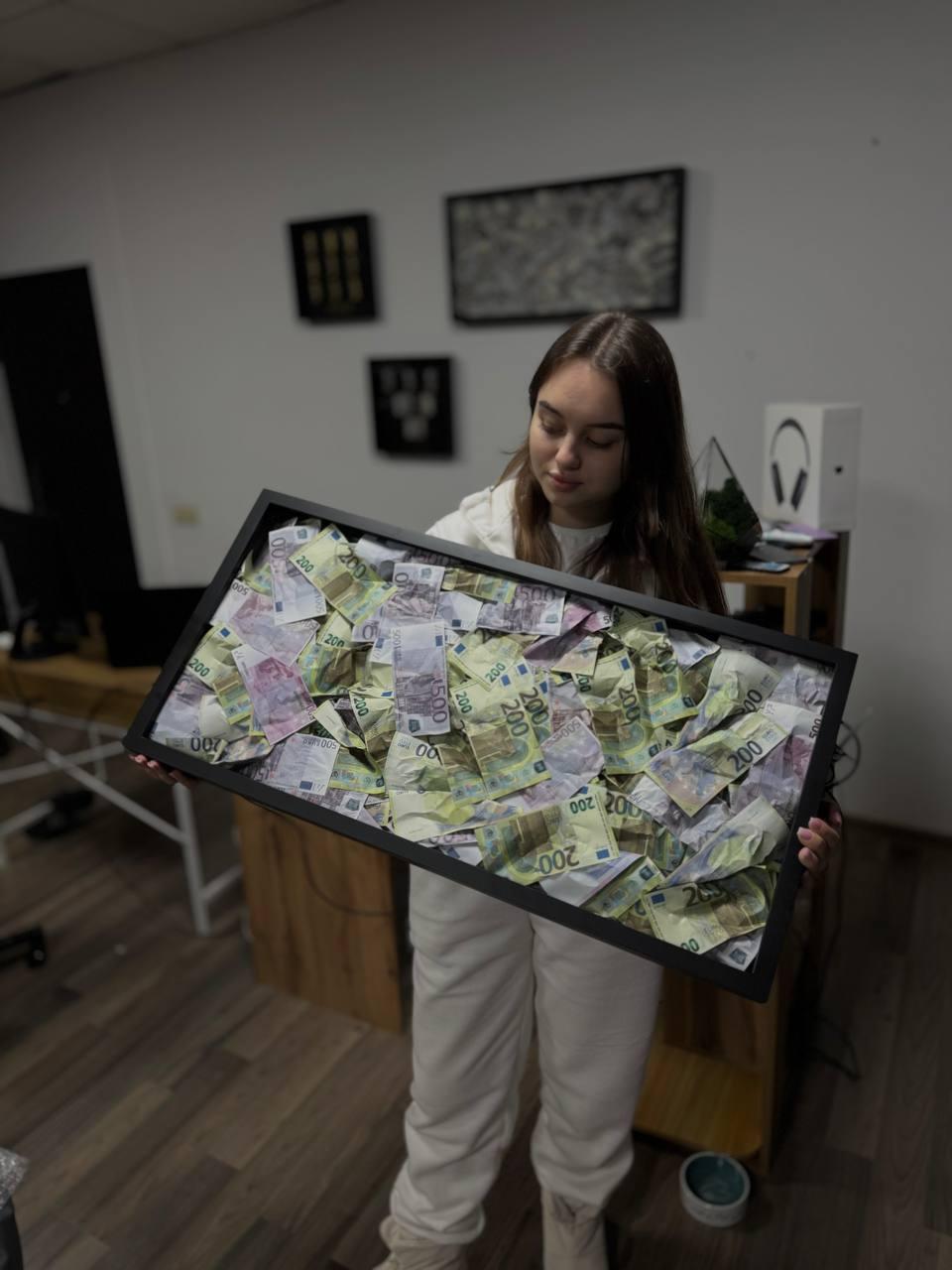 Картина панно з доларами 80х40 см