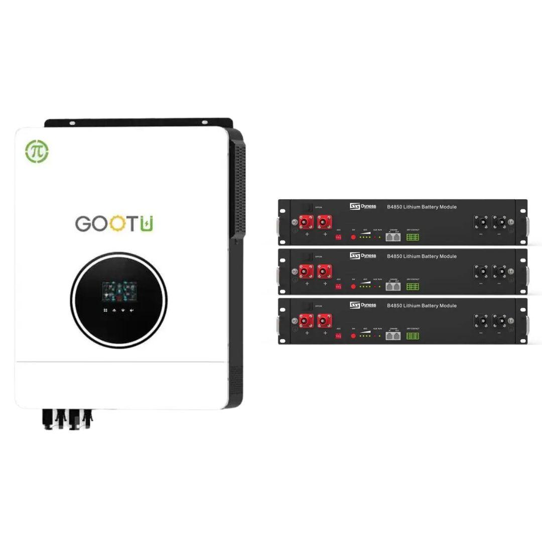10,2 кВт інвертор Gootu 48В + 3 акумулятори Dyness B4850 комплект резервного живлення