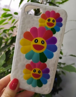 Силіконовий чохол для iPhone SE 2022/2020/8/7 - Ромашки, Білий