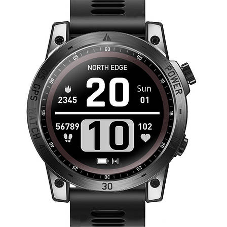 Розумний смарт годинник North Edge CrossFit GPS Black з компасом, фото 1