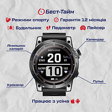 Розумний смарт годинник North Edge CrossFit GPS Black з компасом, фото 6