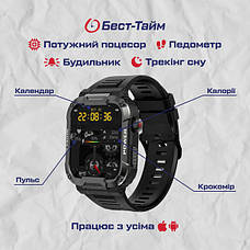 Розумний смарт годинник Smart Western Nano Black, фото 6