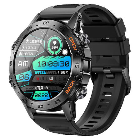 Чоловічий смарт годинник Smart Delta K52 Black Rubber, 2 ремінці, фото 1