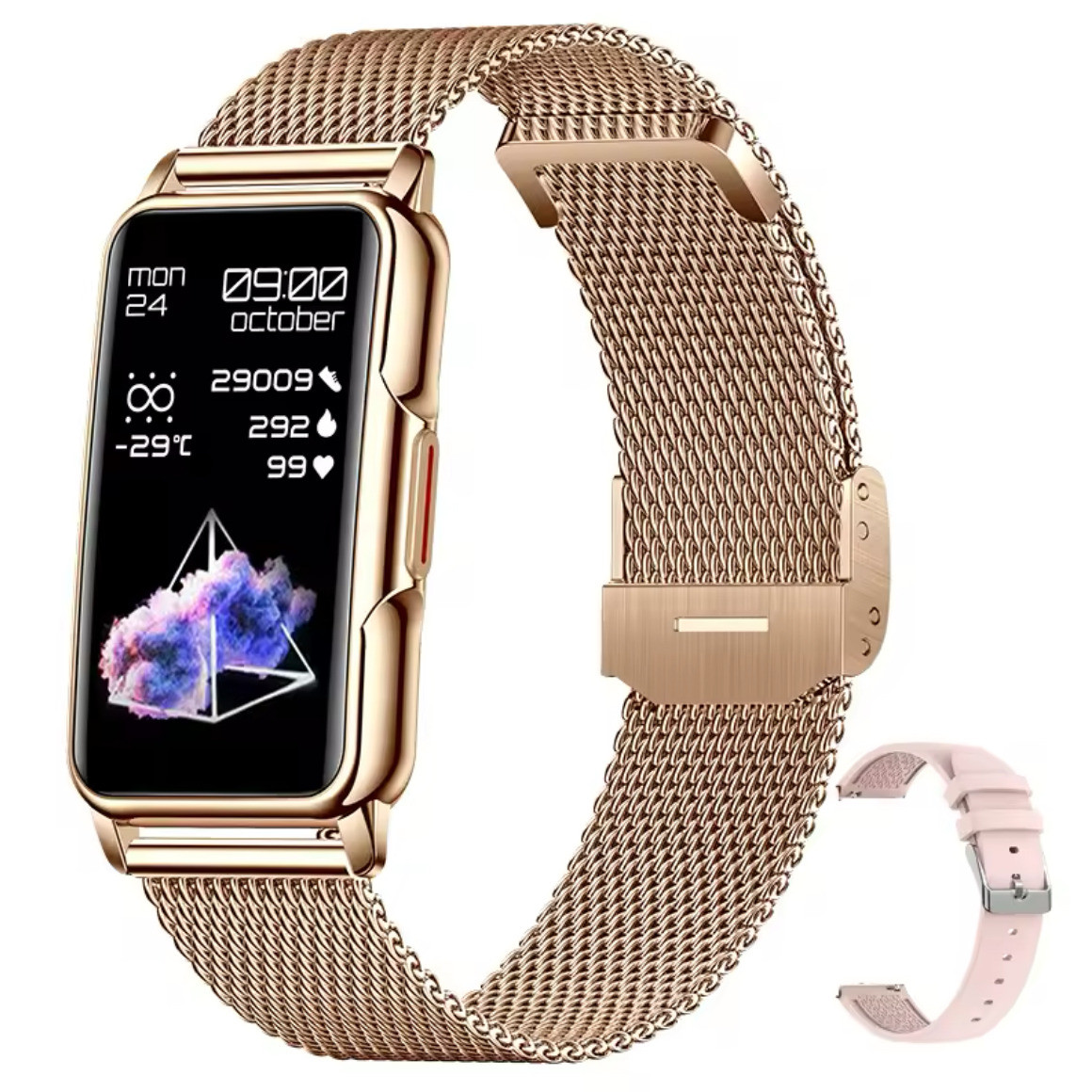 Розумний смарт годинник Smart Mioband Nano+ Gold, 2 ремінці