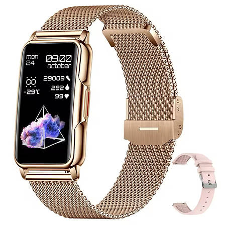 Розумний смарт годинник Smart Mioband Nano+ Gold, 2 ремінці, фото 1