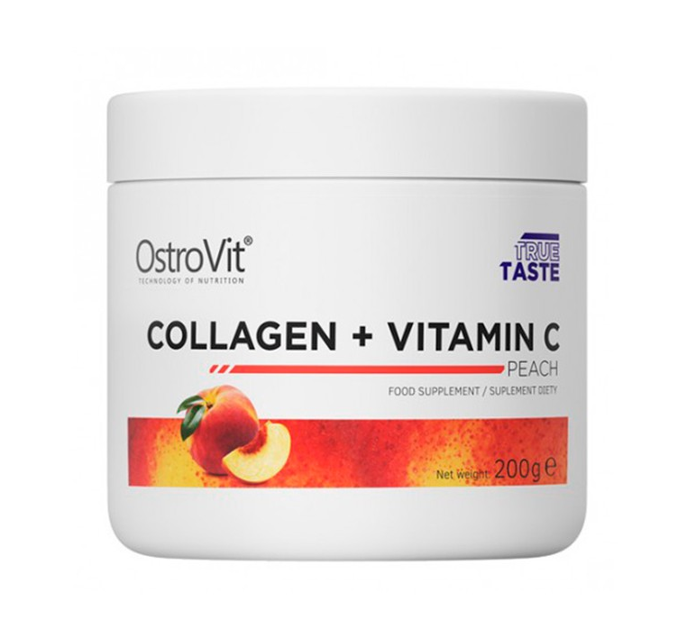 Колаген з вітаміном C OstroVit Collagen + Vitamin C Персик 200 г