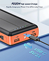 Зарядна мобільна батарея Powerbank 619S 20000mAh із сонячною панеллю, ліхтариком та швидкою зарядкою, фото 4