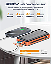 Зарядна мобільна батарея Powerbank 619S 20000mAh із сонячною панеллю, ліхтариком та швидкою зарядкою, фото 5