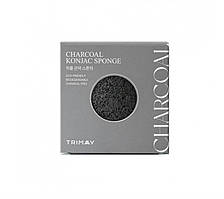 Очисний спонж-конняку з деревним вугіллям Trimay Charcoal Konjac Sponge