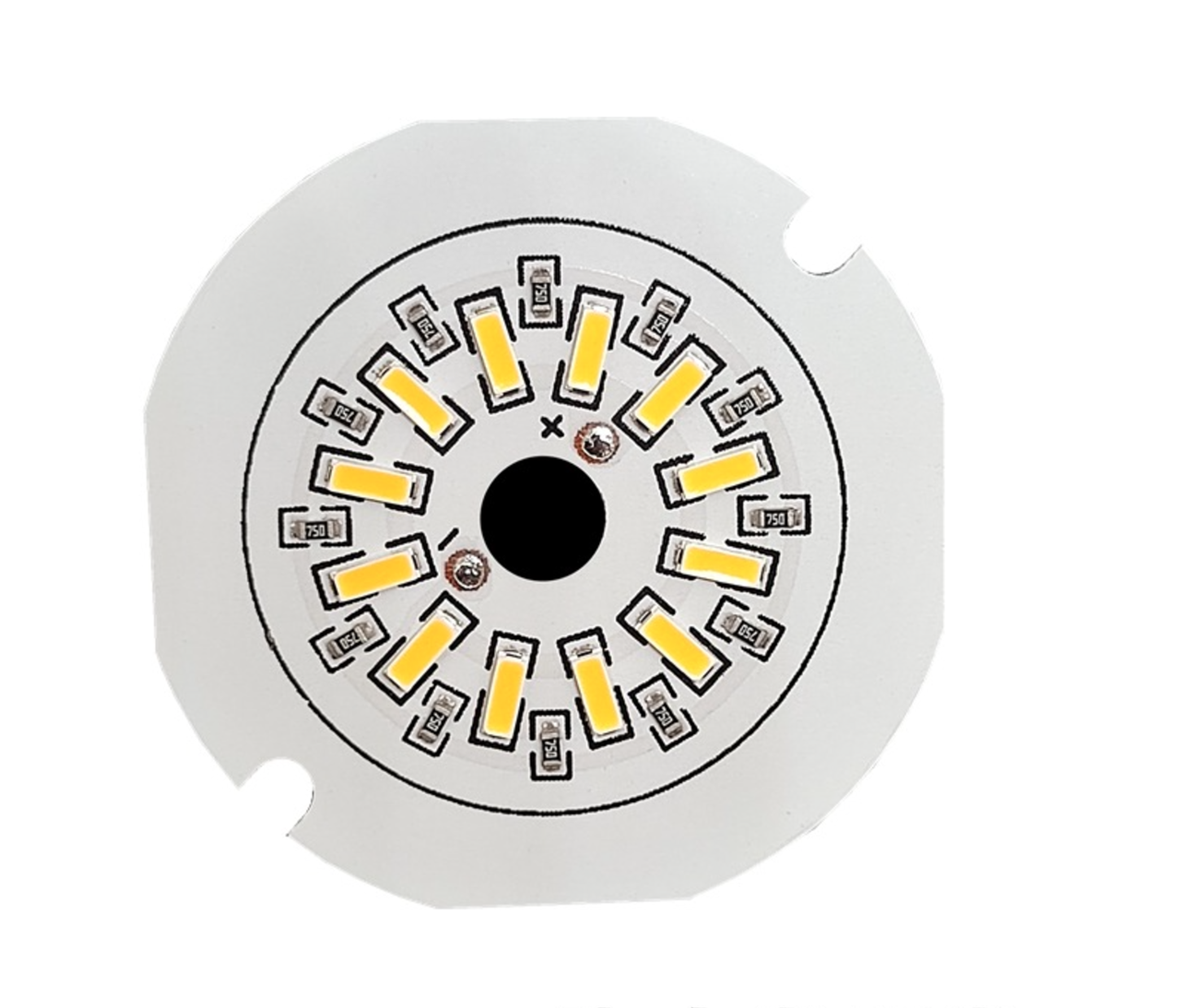 Світлодіодний LED-модуль 3Вт, 38мм AC220В плата для ремонту ламп 3Вт, 12 світлодіодів - теплий білий