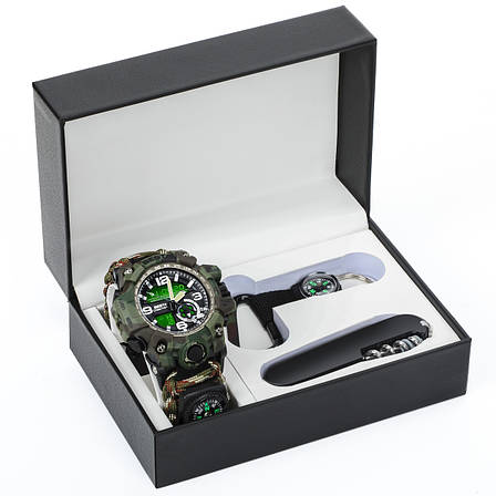 Тактичний годинник Besta Box Military Set подарунковий набір, з компасом, фото 1