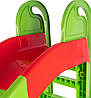 Дитяча гірка зі сходами пластикова завдовжки 243 см ТМ Doloni зелена з червоним, фото 2