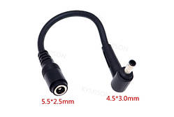 Кабель переходник для ноутбука HP / Asus / Lenovo 5.5*2.1 на 4.5*3.0 blue