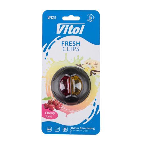 Освежитель воздуха Vitol Fresh Clips на обдув Cherry +Vanilla, фото 1