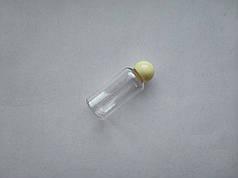 50 - 51 мл ПЕТ Круглий прозорий флакон з кришкою жовтою кулька 18/410, з ковпачком, закруткою