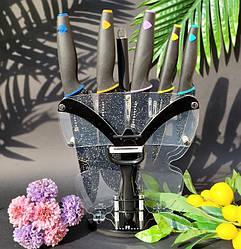 Набір кухонних ножів із підставкою 9 предметів Edenberg EB-11061 Набір ножів із неіржавкої сталі на підставці