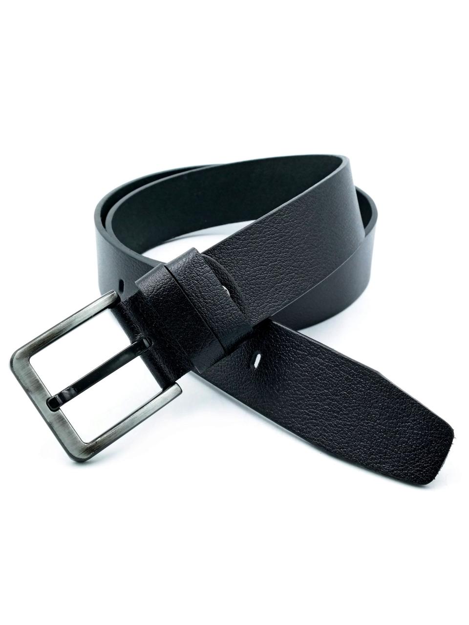 Шкіряний чоловічий ремінь Weatro 4,3 х 105-120 см Чорний wtro-tur-43k-0044, фото 1