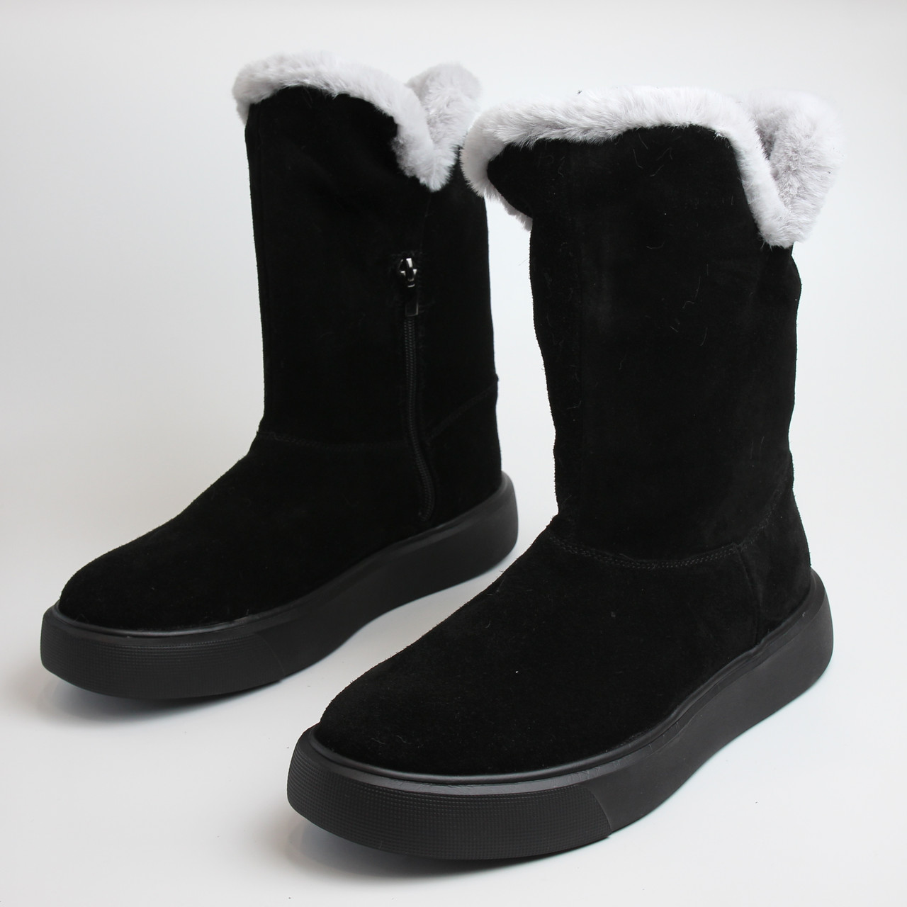 Угги труби замшеві черевики високі з блискавкою жіноче взуття великих розмірів COSMO Shoes Freedom Sip Vel BS, фото 1