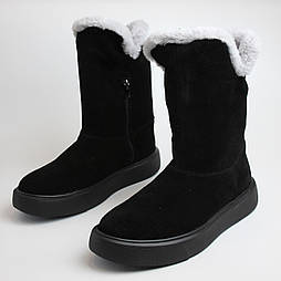 Угги труби замшеві черевики високі з блискавкою жіноче взуття великих розмірів COSMO Shoes Freedom Sip Vel BS