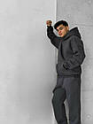 Чоловічий костюм теплий двойка худі +джогери, тринитка на флісі