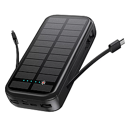 Зарядний пристрій на сонячних батареях Powerbank 20000mAh 20W P88S (Чорний)
