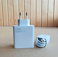 Мережевий адаптер xiaomi 120W з кабелем Type-C швидке заряджання Блочок для телефона 120 W