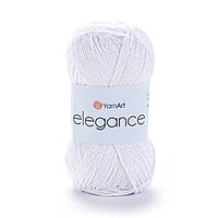 Yarnart ELEGANCE (Елеганс) № 117 білосніжний (Пряжа бавовна з акрилом, нитки для в'язання)