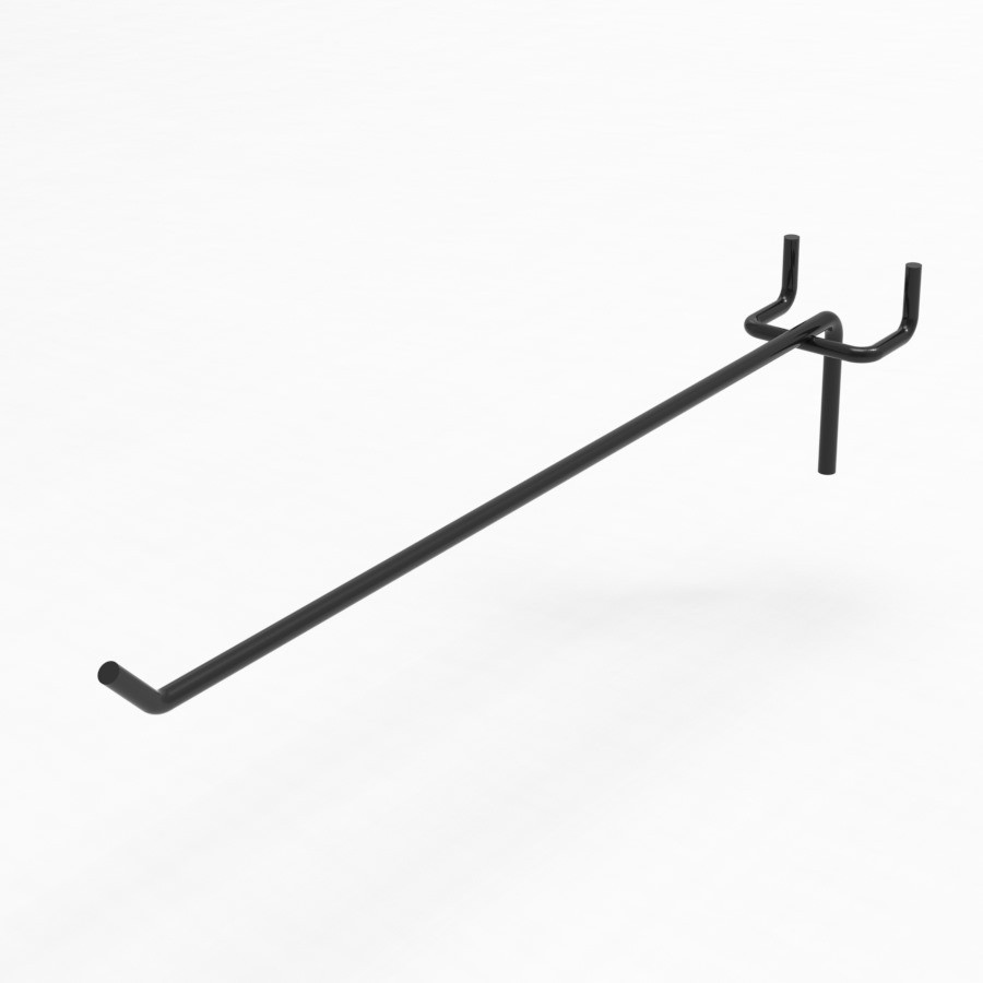 Гачок одинарний на перфорацію 250 мм D4 мм, чорний