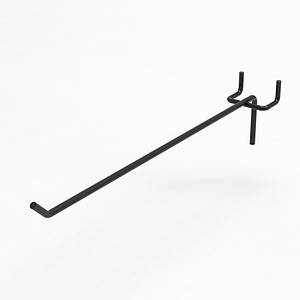 Гачок одинарний на перфорацію 200 мм D4 мм, чорний