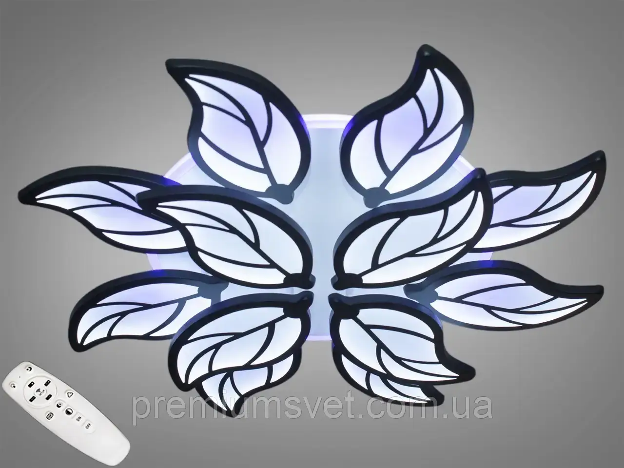 Люстра світлодіодна стельова 8028/8+4 BK LED 3color dimmer