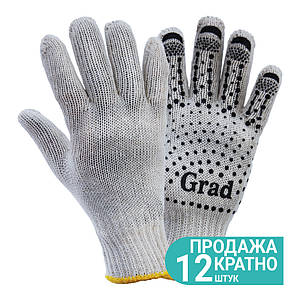 Рукавички трикотажні з точковим ПВХ покриттям р10 (білі) КРАТНО 12 парам GRAD (9442715)